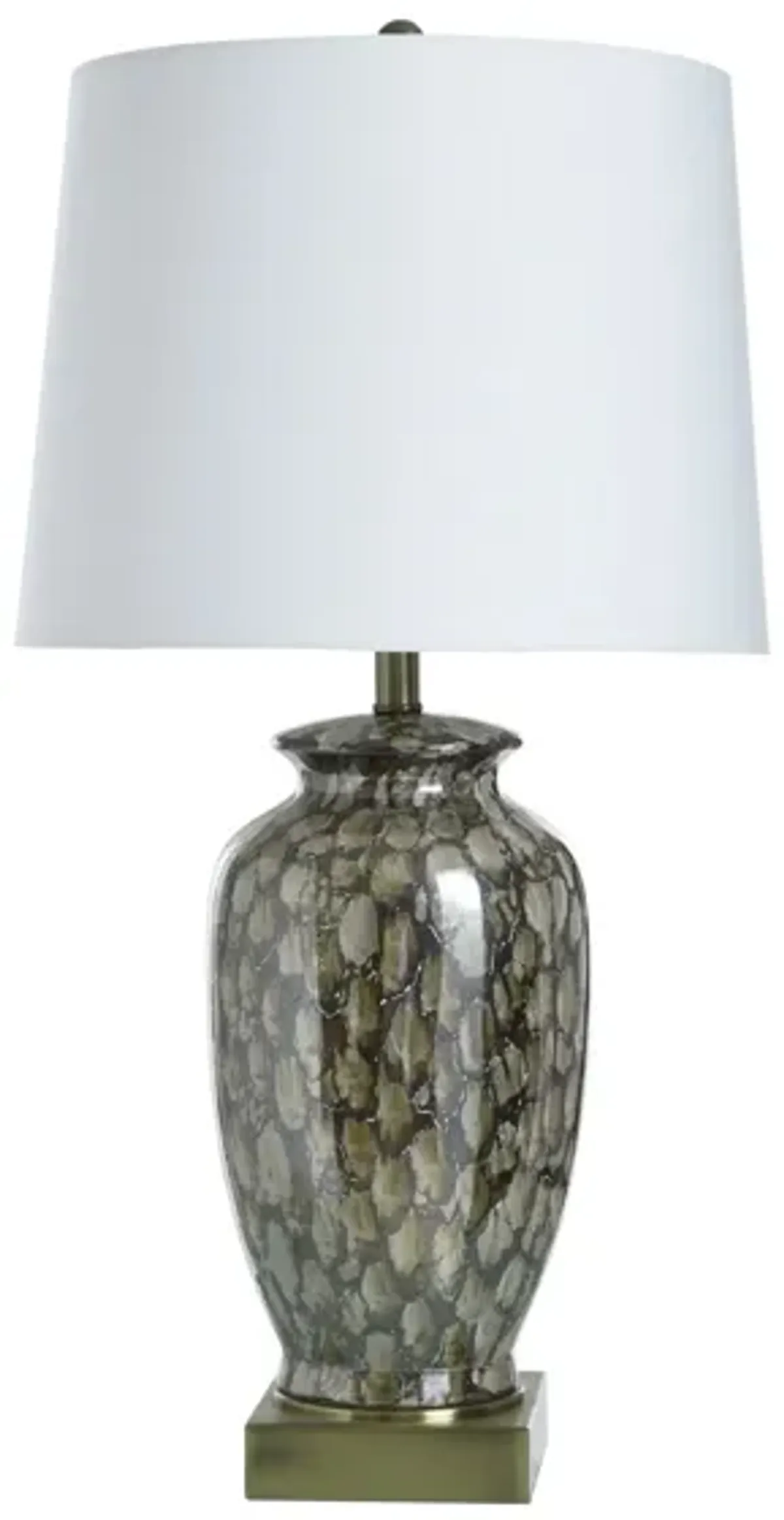 Brown Speckled Reactive Glaze Ceramic Table Lamp 31.5"H
