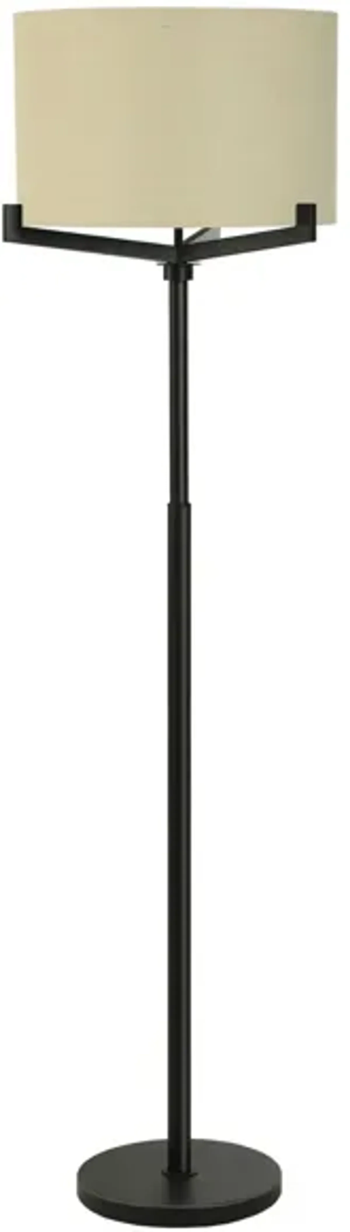 Brushed Black Metal Floor Lamp 63"H