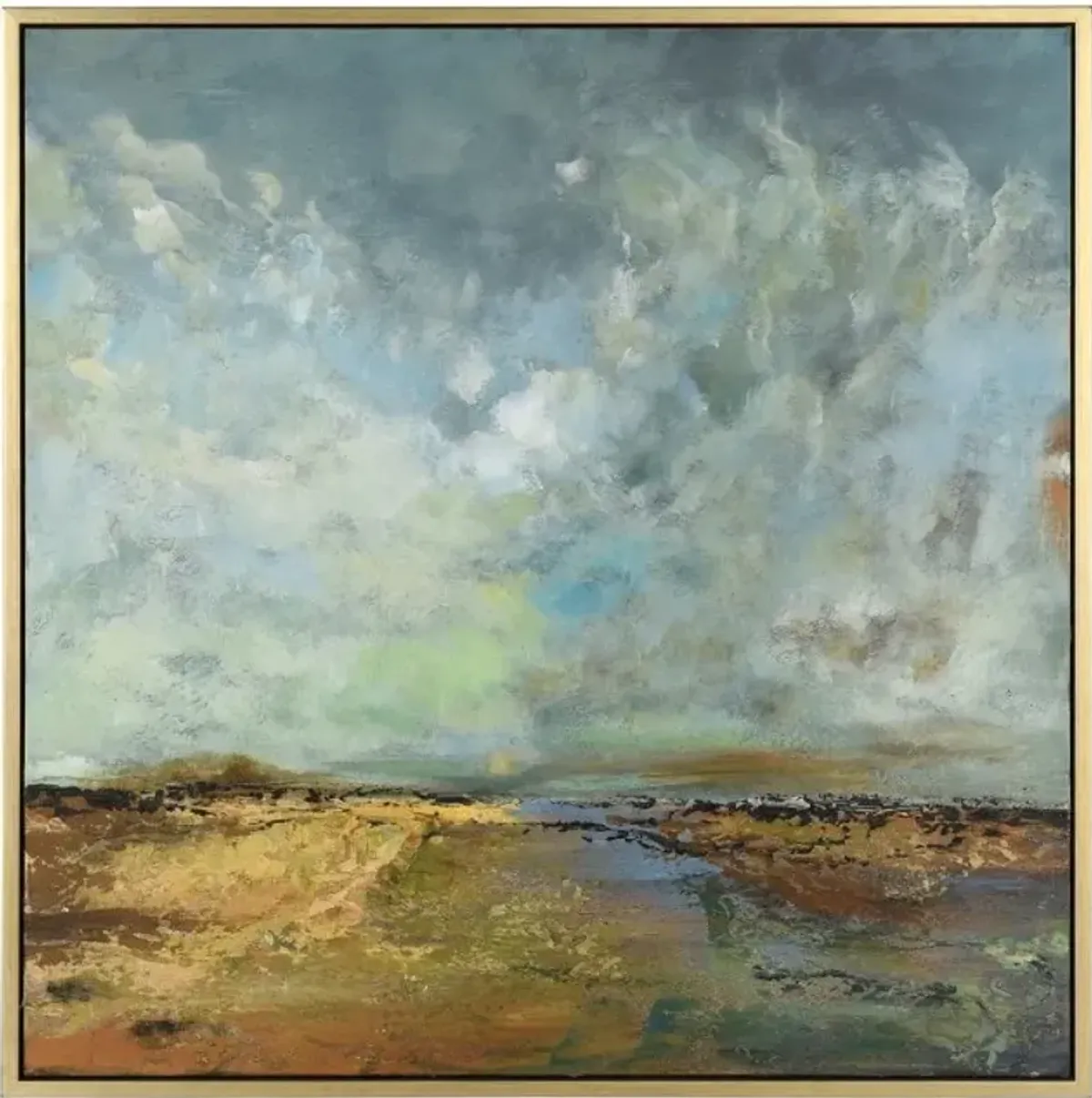 Blue Horizon Handpainted Framed Canvas 42"W x 42"H