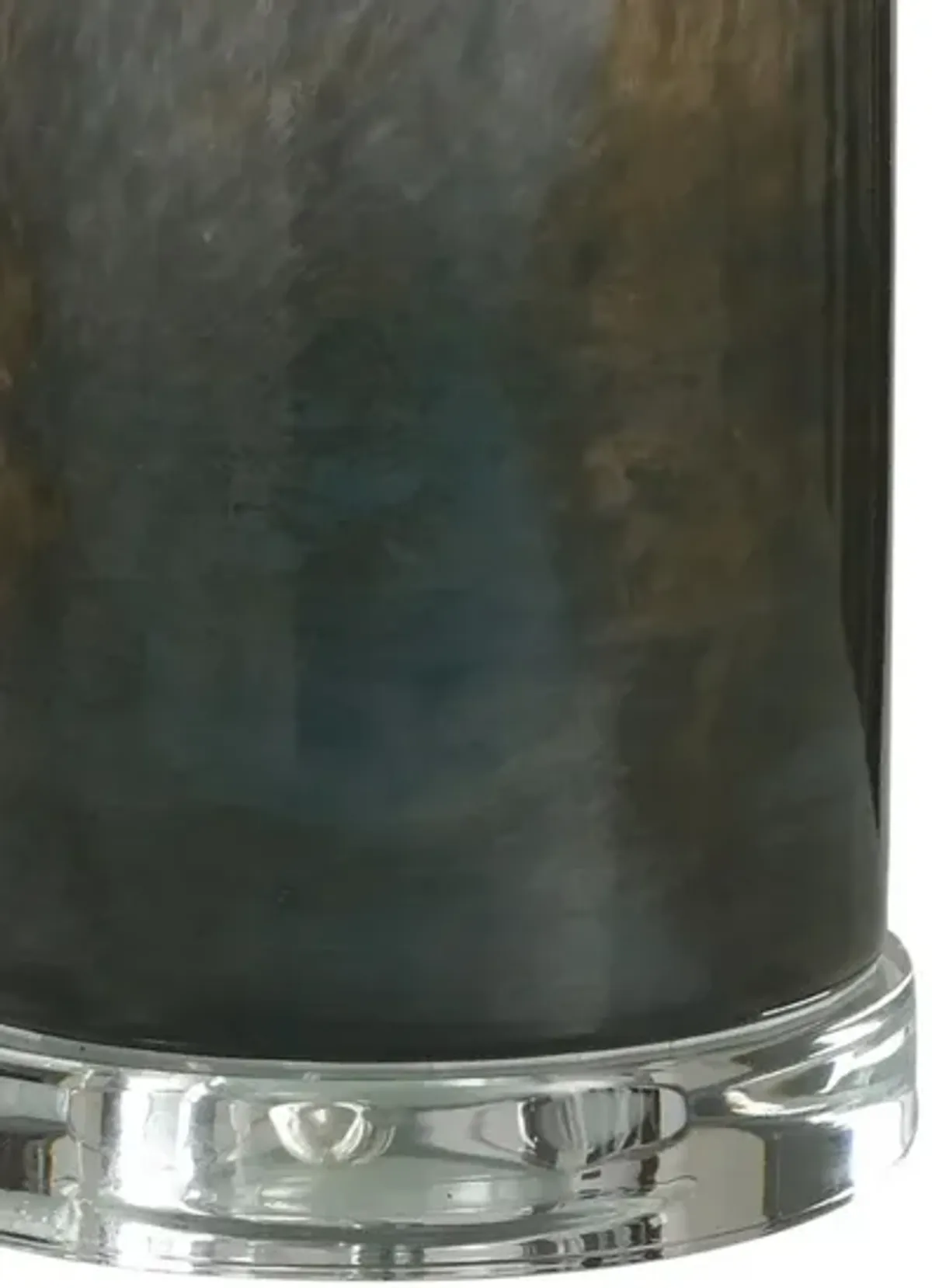 White and Bronze Glass Uplight Accent Lamp 13"H
