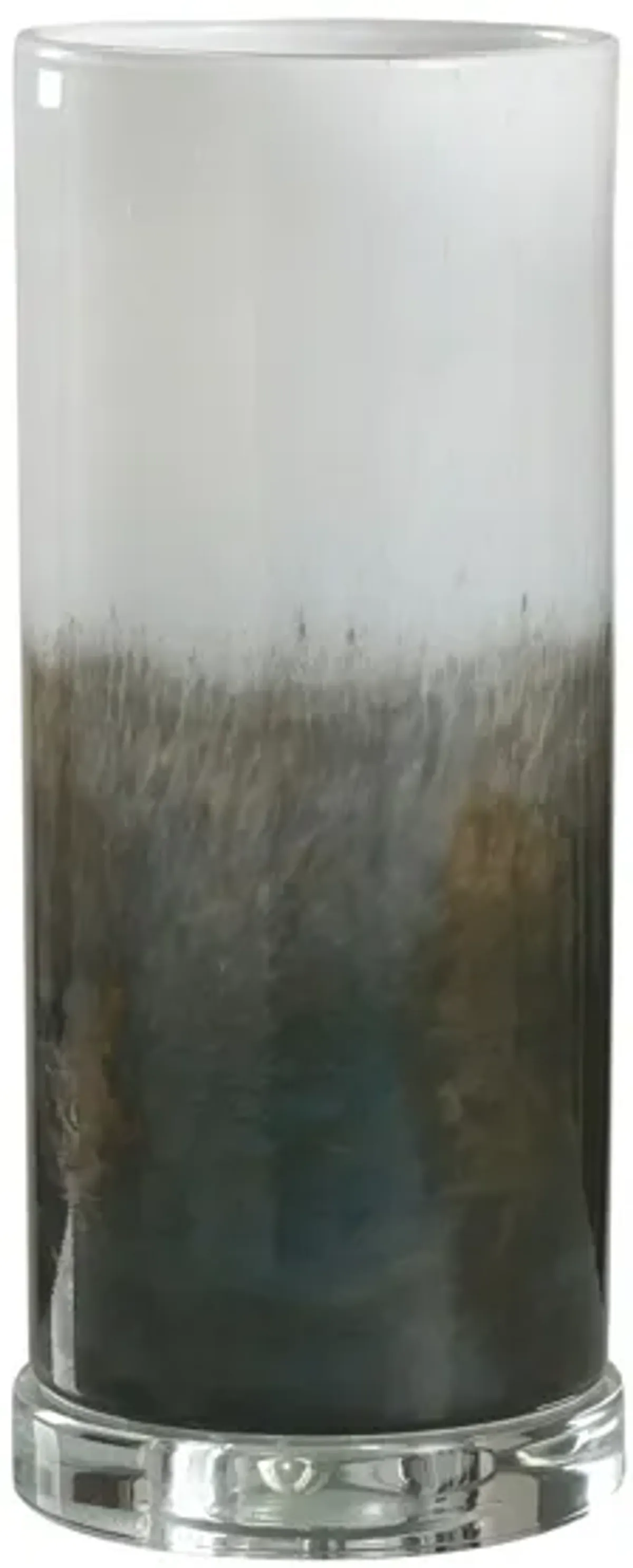 White and Bronze Glass Uplight Accent Lamp 13"H