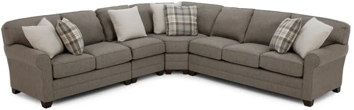 Bentley 4-Pc. Sock Arm Sectional In Taupe In Blakely/Taupe In Right-Facing