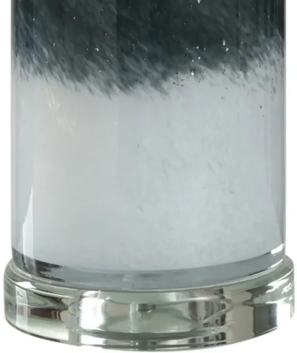 White and Black Glass Uplight Accent Lamp 13"H