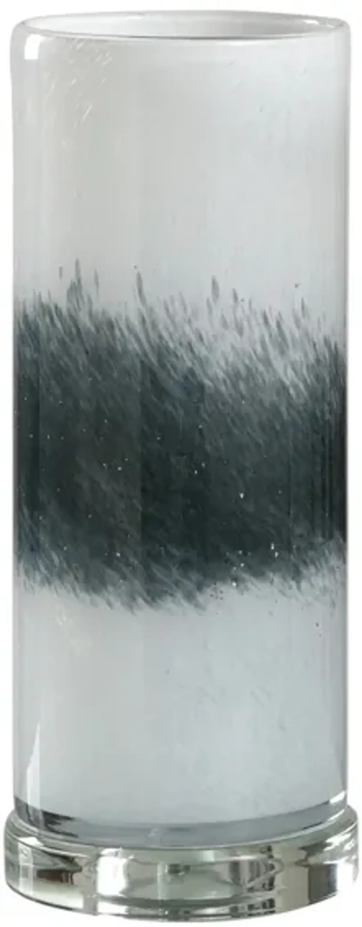 White and Black Glass Uplight Accent Lamp 13"H