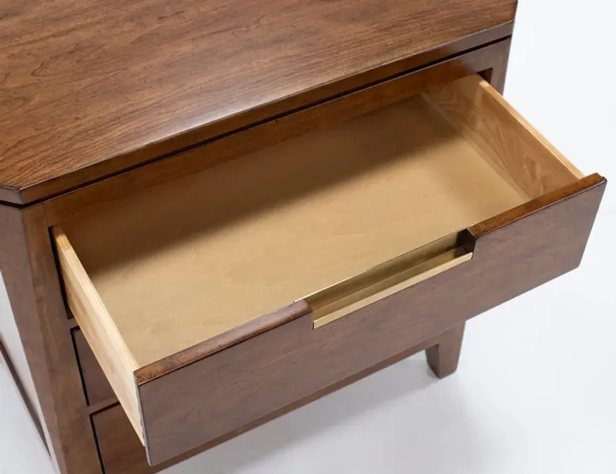 Aspire 3 Drawer Nightstand In Aspire Cherry