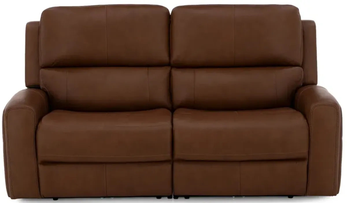 Flexsteel Landon 2-Pc. Leather Fully Loaded Zero Gravity Reclining Loveseat in Caramel