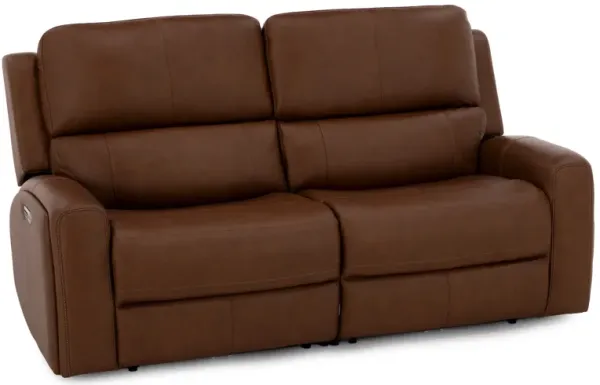 Flexsteel Landon 2-Pc. Leather Fully Loaded Zero Gravity Reclining Loveseat in Caramel