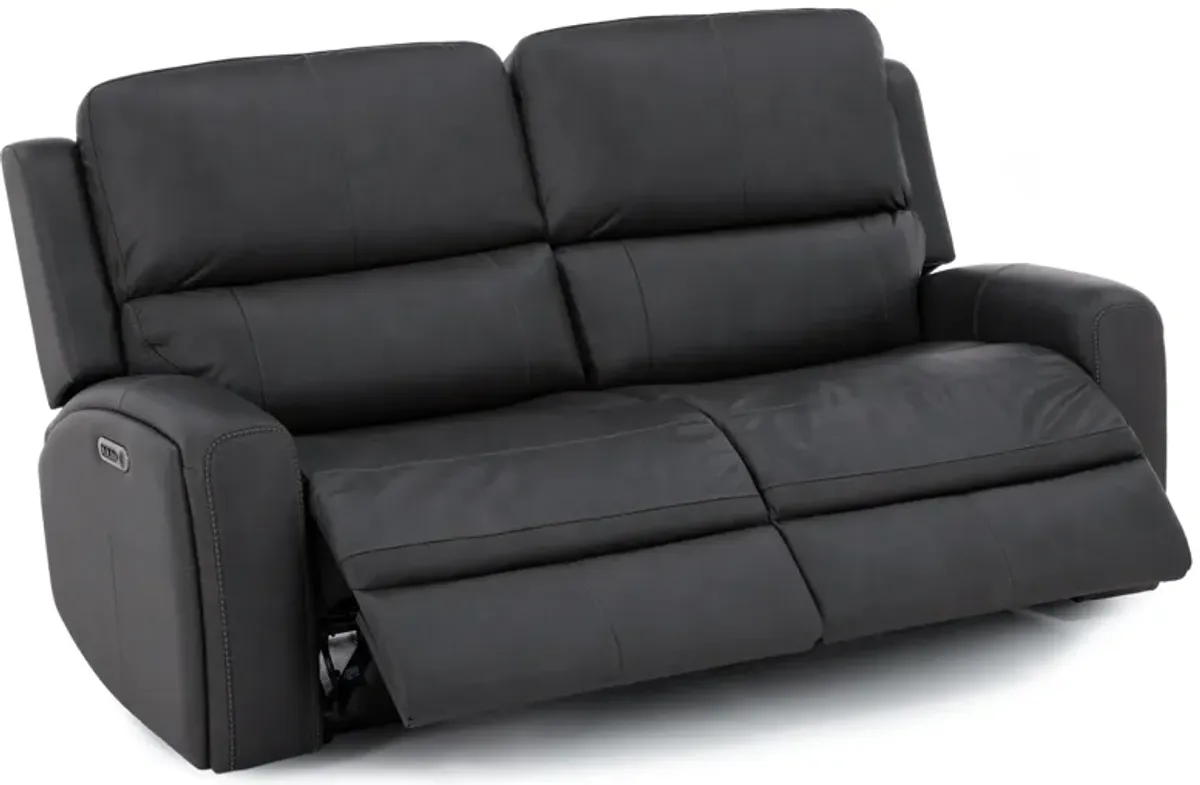 Flexsteel Landon 2-Pc. Leather Fully Loaded Zero Gravity Reclining Loveseat in Charcoal
