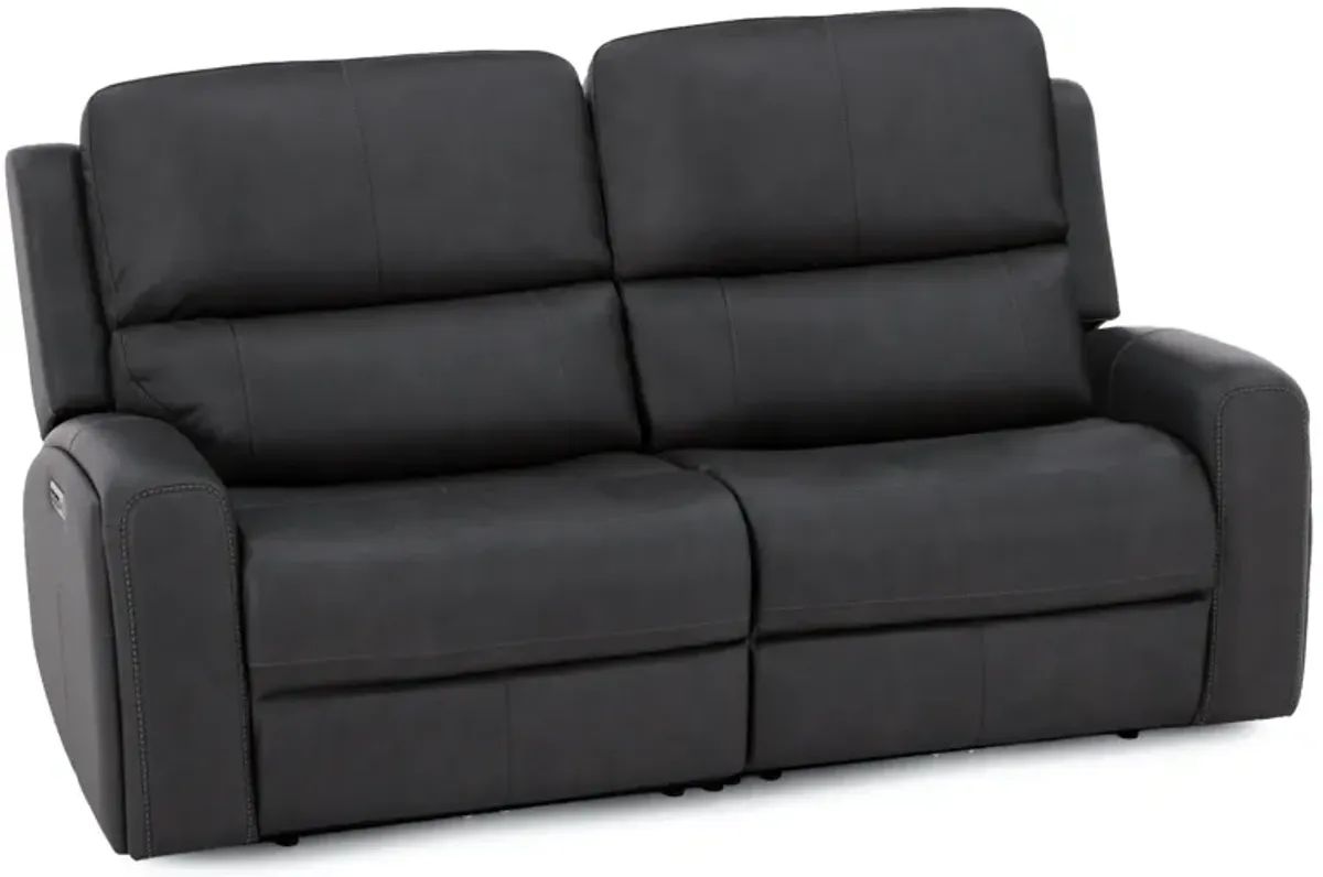 Flexsteel Landon 2-Pc. Leather Fully Loaded Zero Gravity Reclining Loveseat in Charcoal