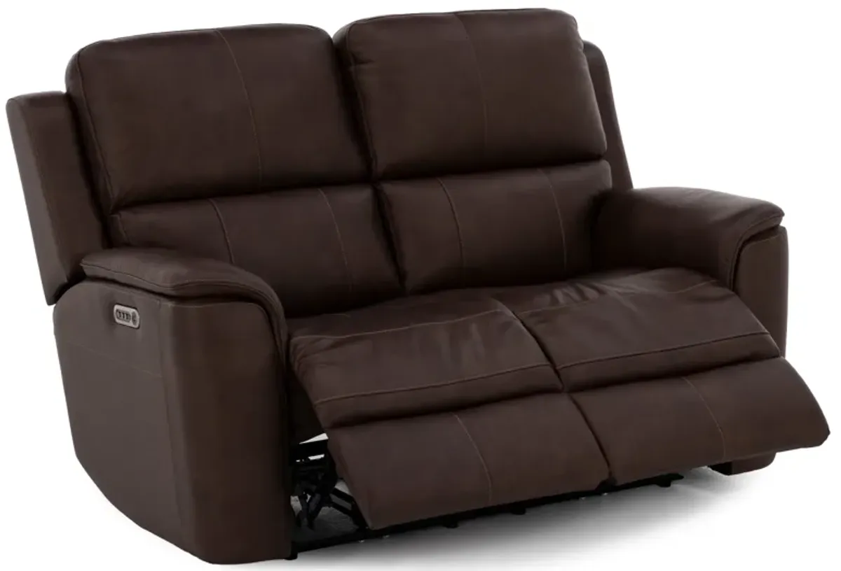 Flexsteel Hank Leather Fully Loaded Zero Gravity Reclining Loveseat