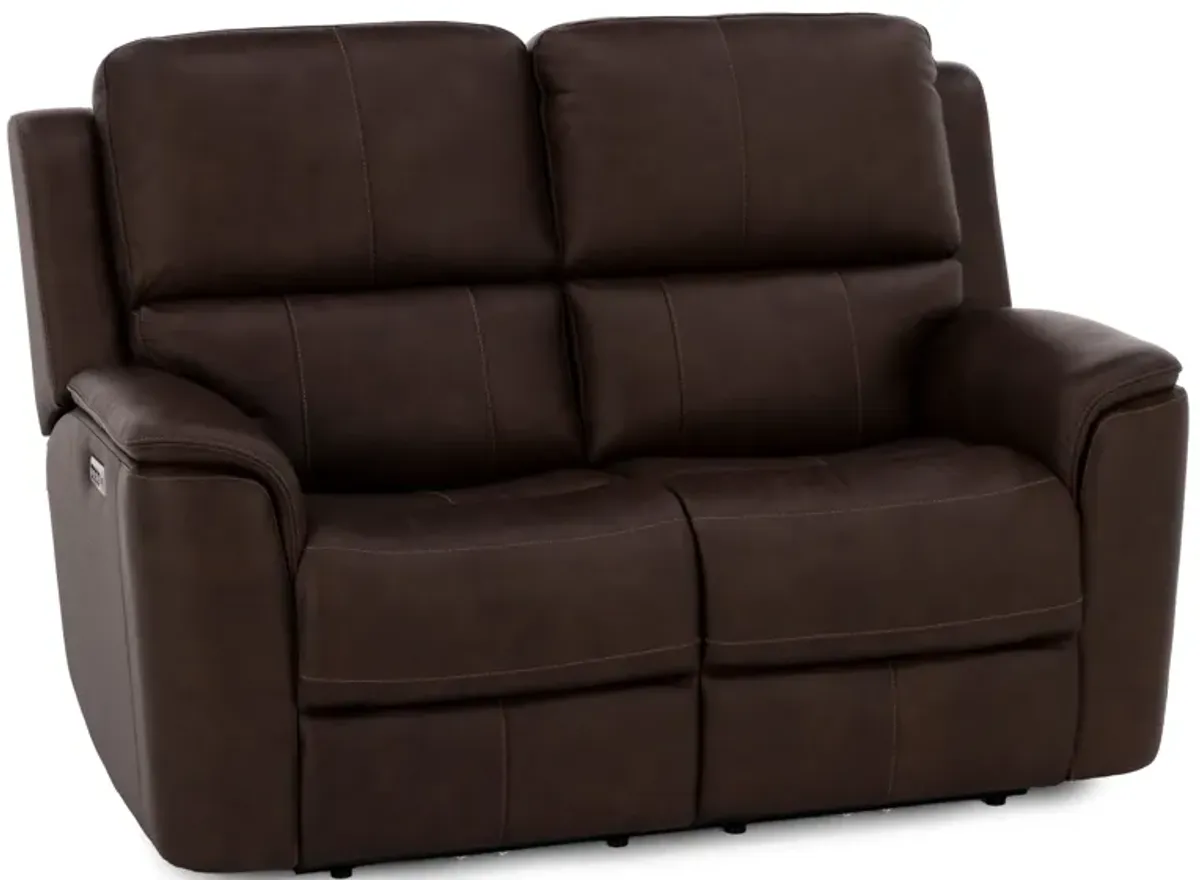 Flexsteel Hank Leather Fully Loaded Zero Gravity Reclining Loveseat