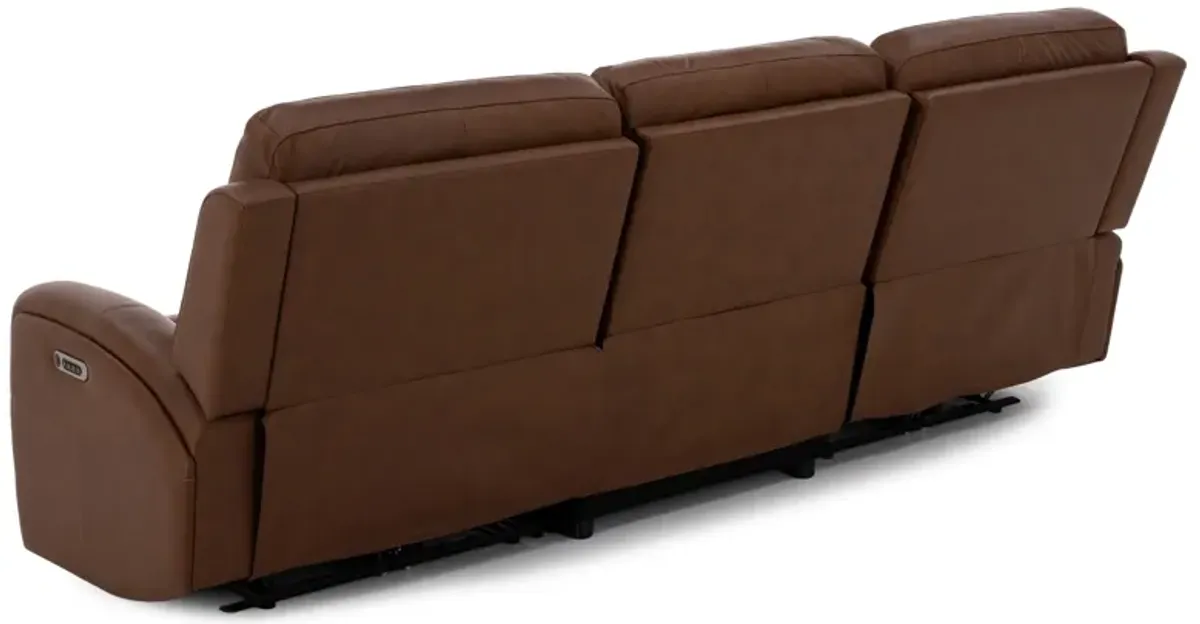 Flexsteel Landon 3-Pc. Leather Fully Loaded Zero Gravity Reclining Sofa in Caramel