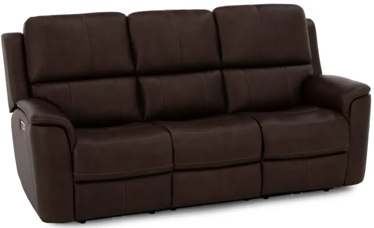 Flexsteel Hank Leather Fully Loaded Zero Gravity Reclining Sofa With Drop Down Table