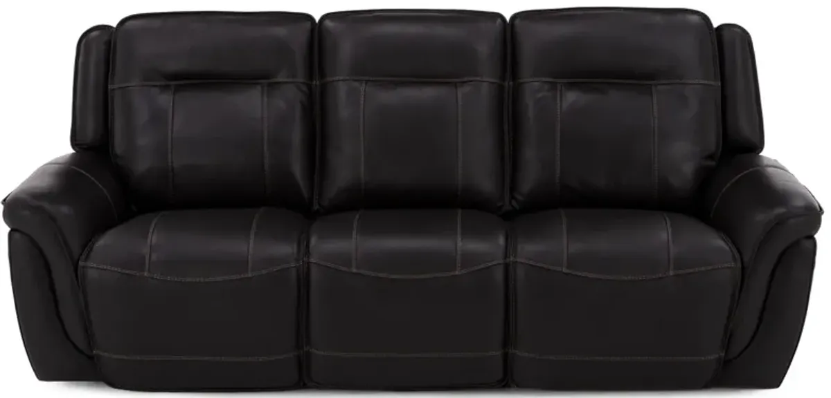 Arthur Leather Power Headrest Reclining Sofa in Espresso