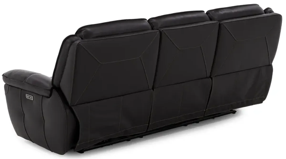 Arthur Leather Power Headrest Reclining Sofa in Espresso