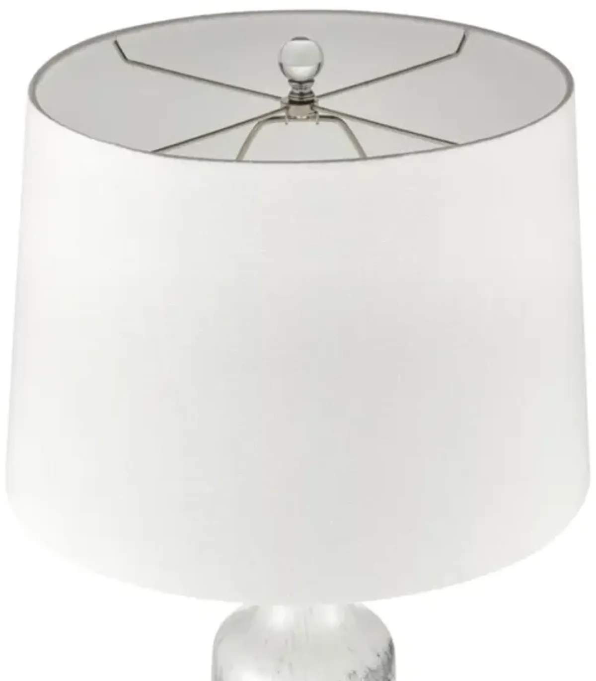 White and Black Art Glass Table Lamp 32"H
