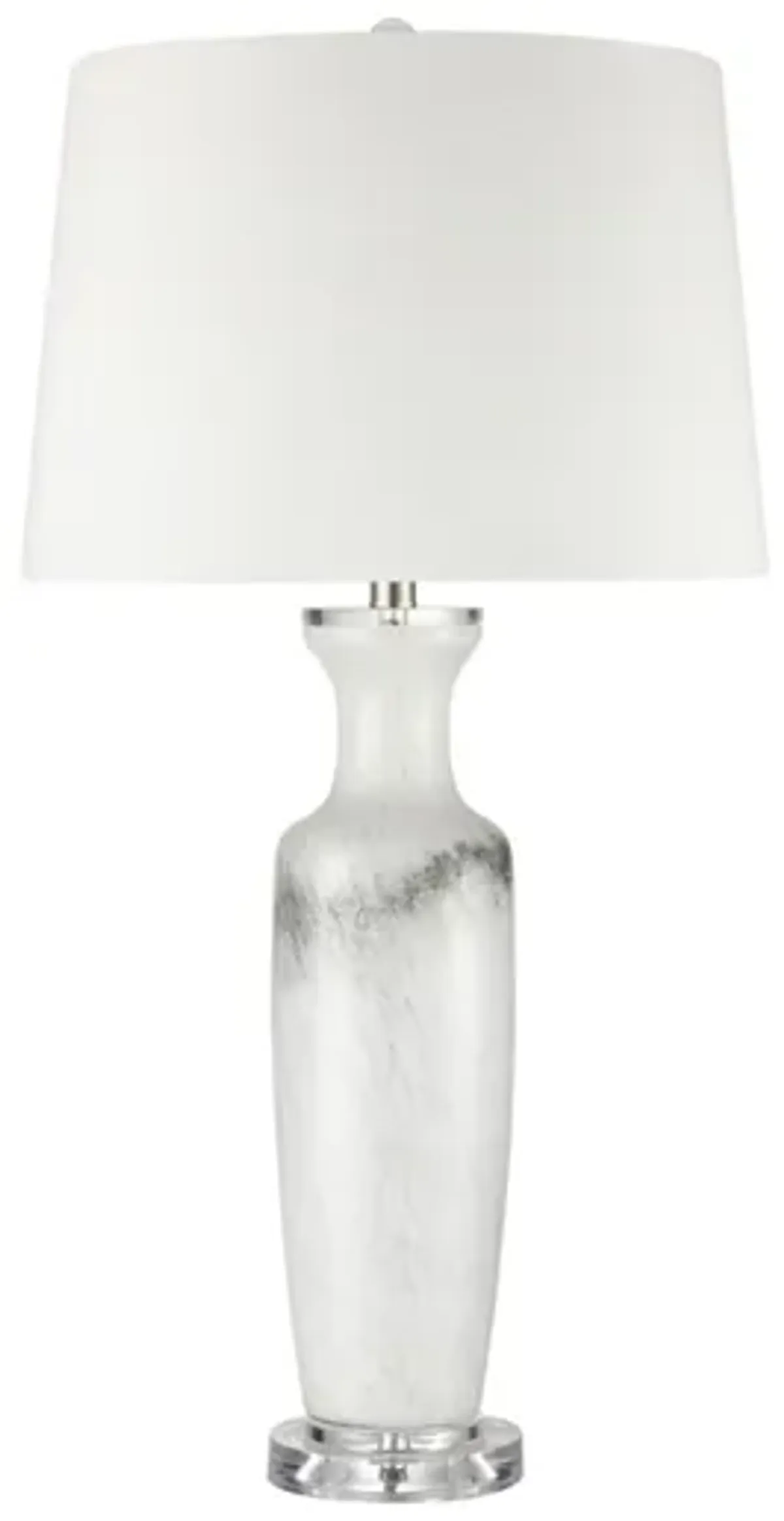 White and Black Art Glass Table Lamp 32"H