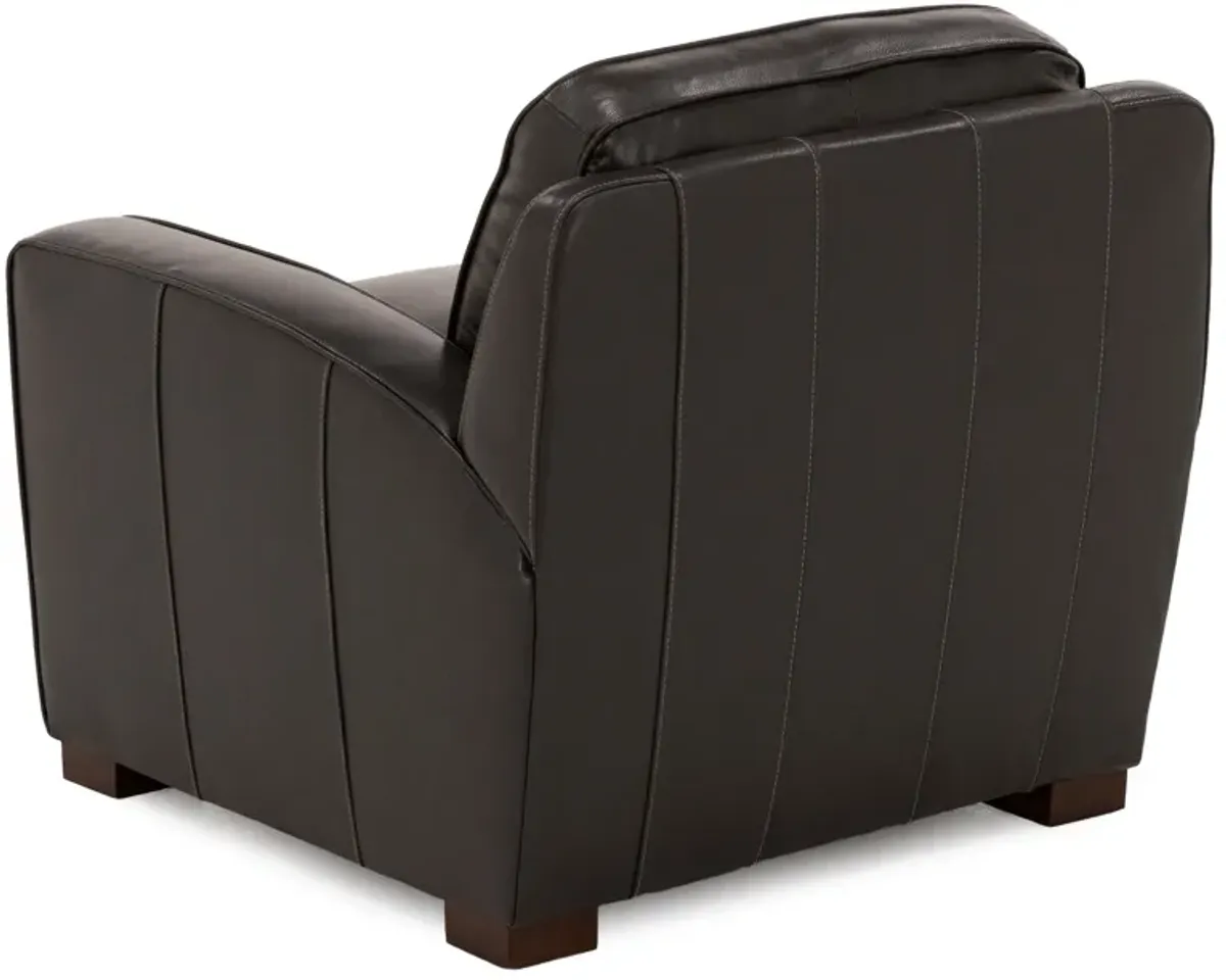Oliver Leather Chair in Charcoal