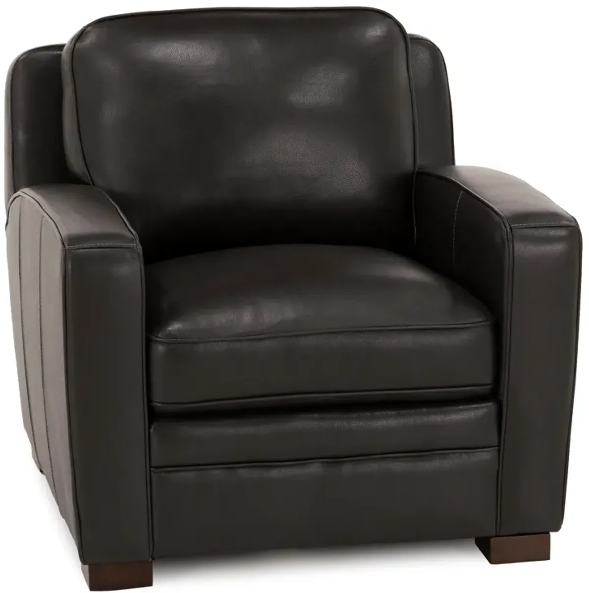 Oliver Leather Chair in Charcoal