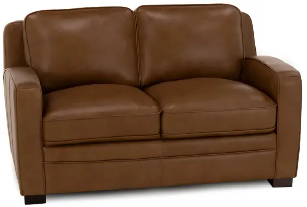 Oliver Leather Loveseat in Honey
