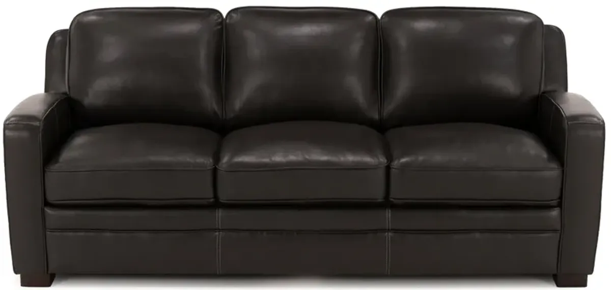Oliver Leather Sofa in Charcoal