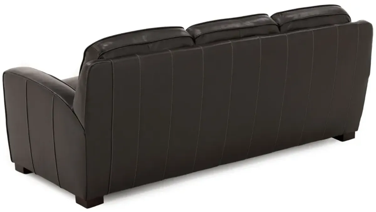 Oliver Leather Sofa in Charcoal