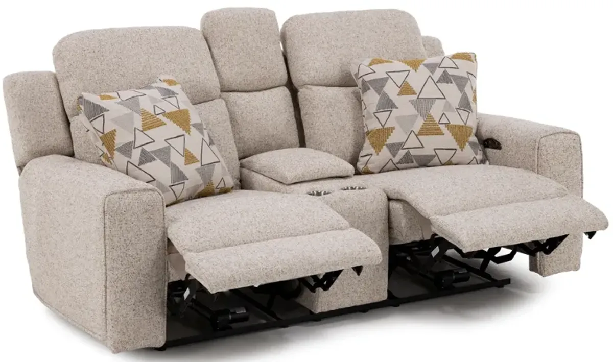 Banks Power Headrest Console Reclining Loveseat