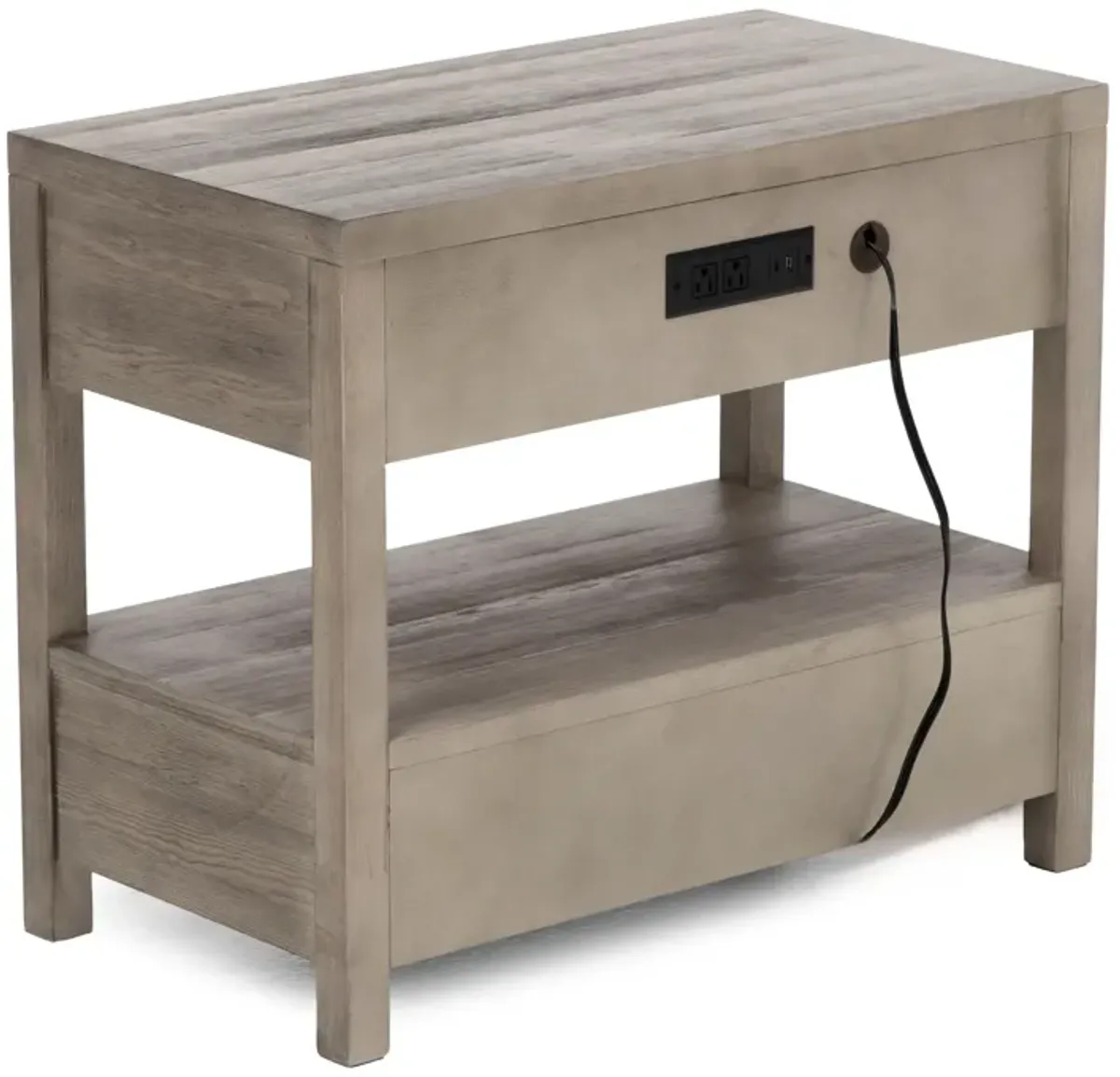 Powell Lattice 2 Drawer Nightstand In Warm Brown