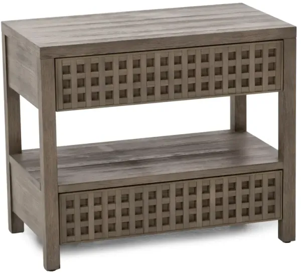 Powell Lattice 2 Drawer Nightstand In Warm Brown