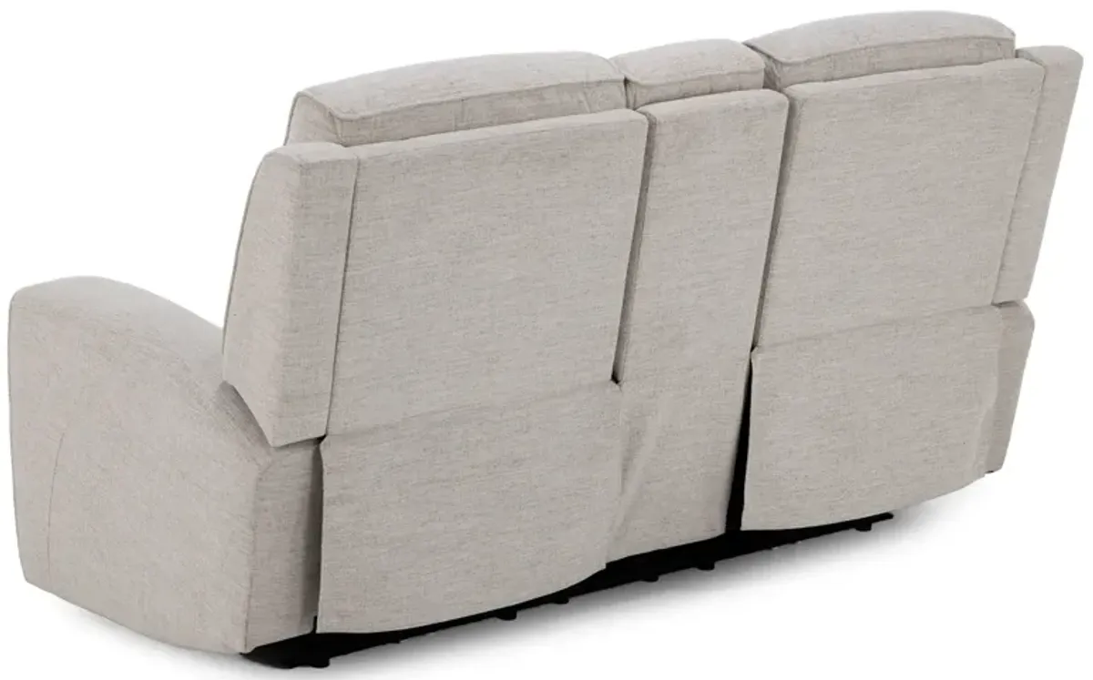 Flexsteel Shawna Power Headrest Reclining Console Loveseat