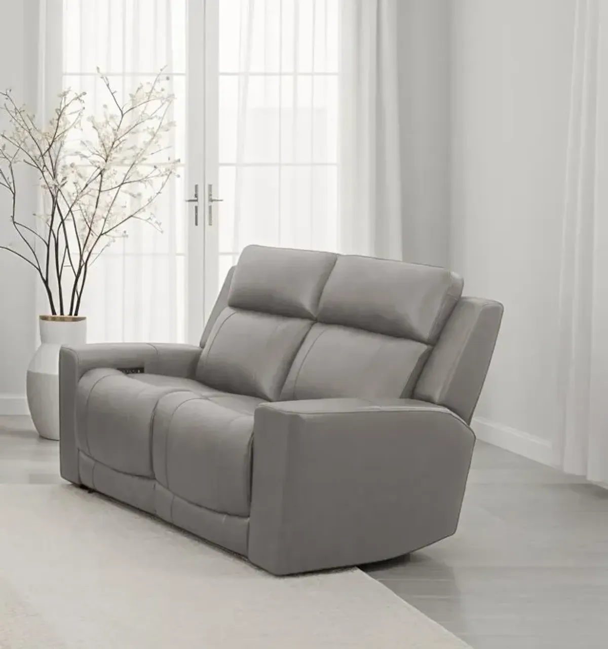 Jude Leather Power Headrest Reclining Loveseat