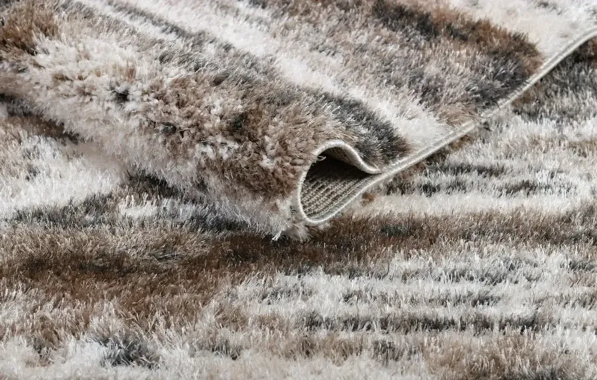 Pulse Delaney Dark Beige Area Rug 5"3"W x 7'3"L