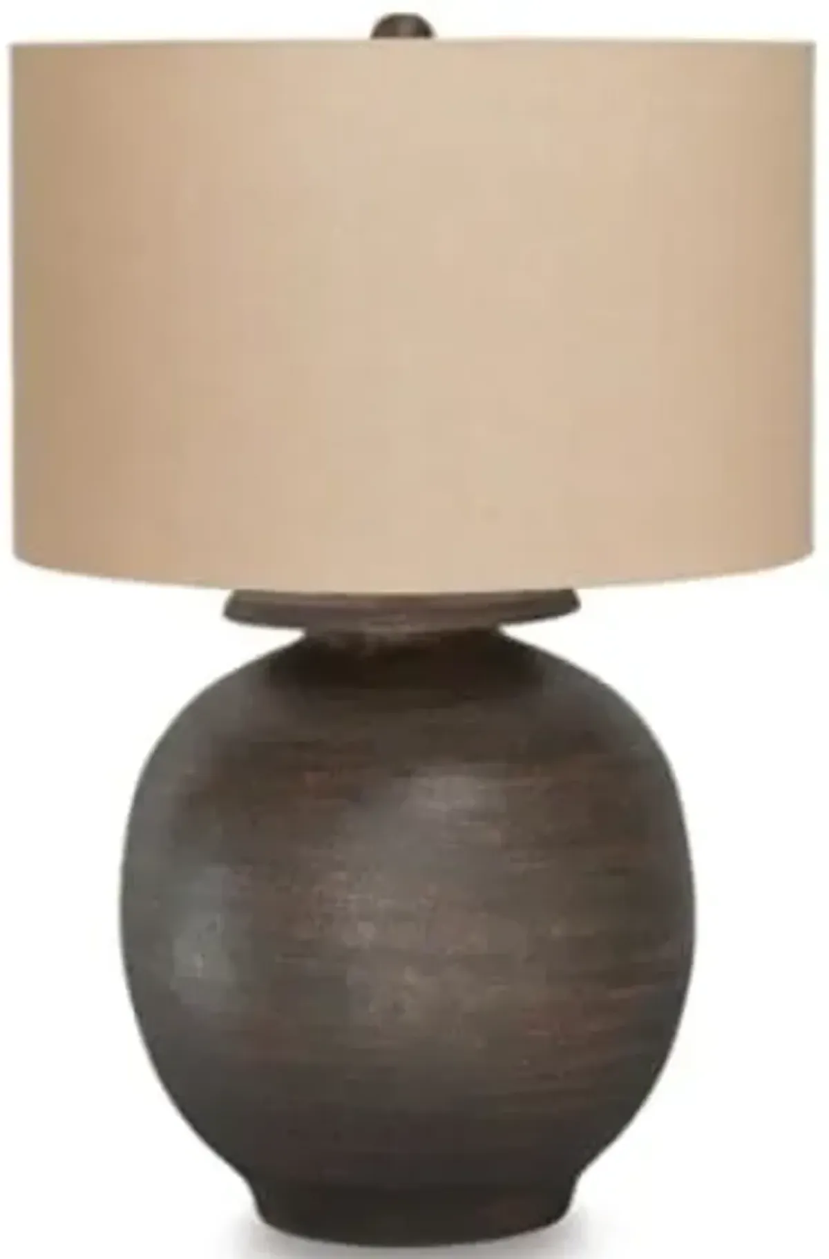 Antique Brown Metal Table Lamp 29"H