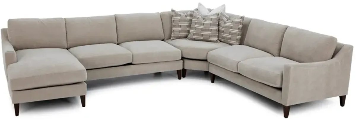 Mostny 4-Pc. Sectional With Four Pillows In Apollo/Sand In Left-Facing