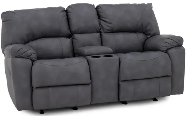 Tyler Rocking Reclining Console Loveseat In Performance Fabric