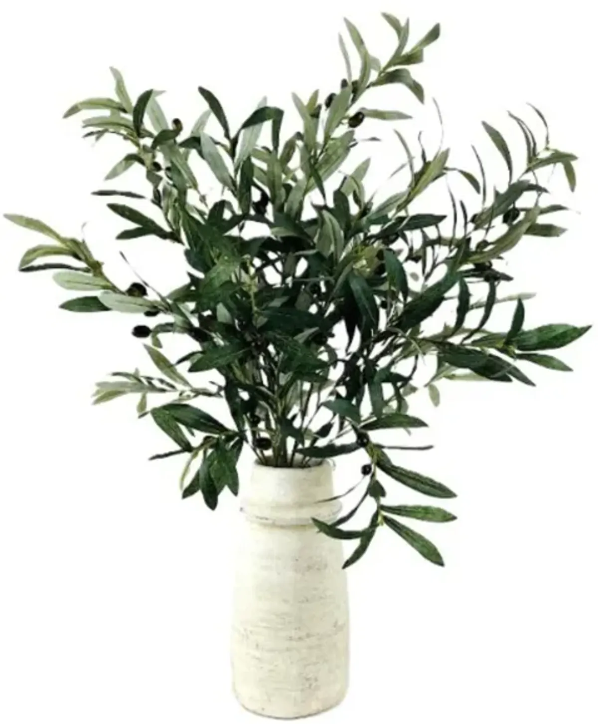 Olive Branches In Deco Stone Vase 36"H