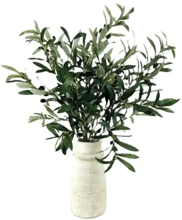 Olive Branches In Deco Stone Vase 36"H