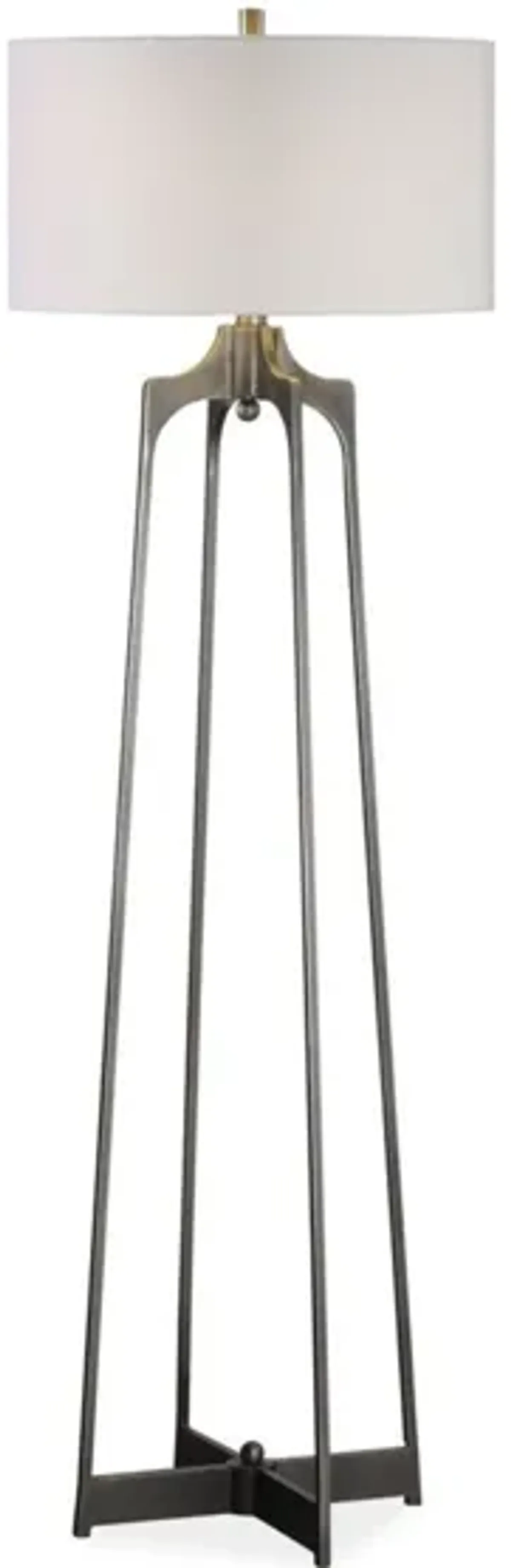 Forged Steel Gunmetal Floor Lamp 61"H
