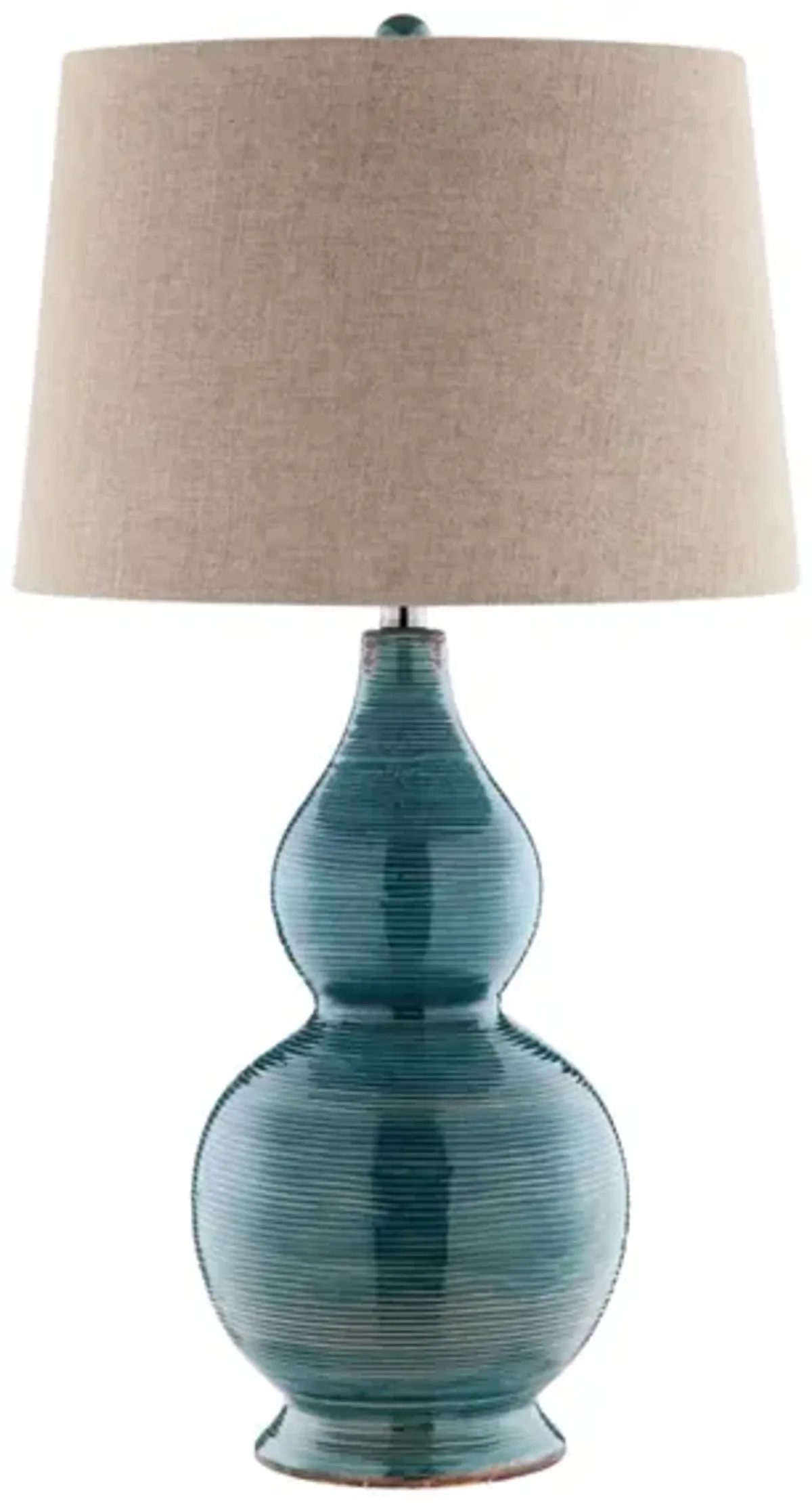Blue and Green Ceramic Table Lamp 32"H
