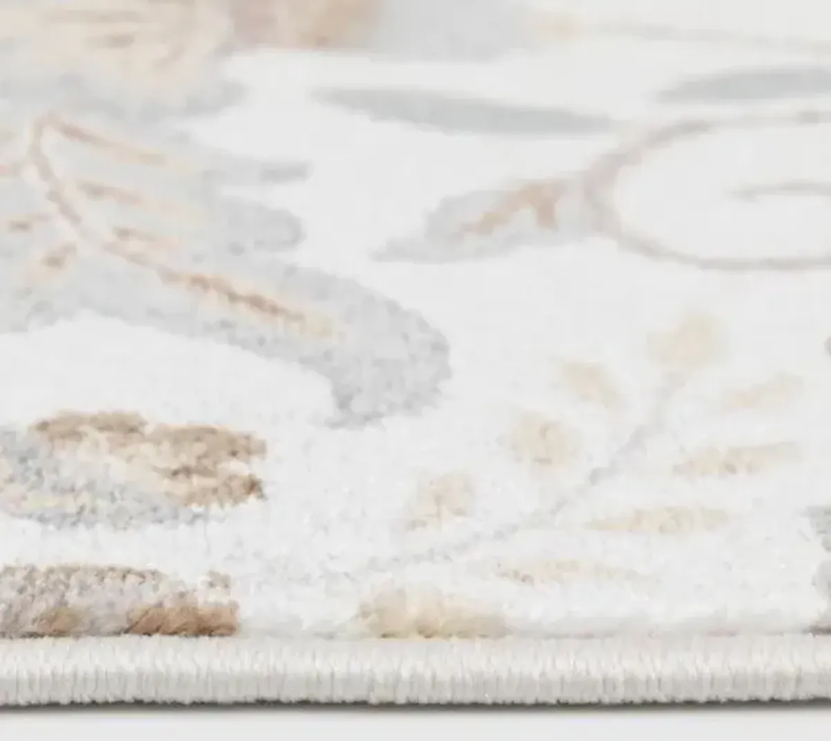 Landscape Ivory/Floral Area Rug 5"W x 7'6"L