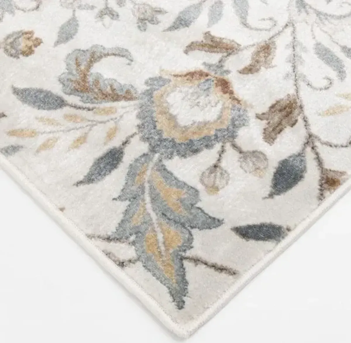 Landscape Ivory/Floral Area Rug 7"10"W x 9'10"L