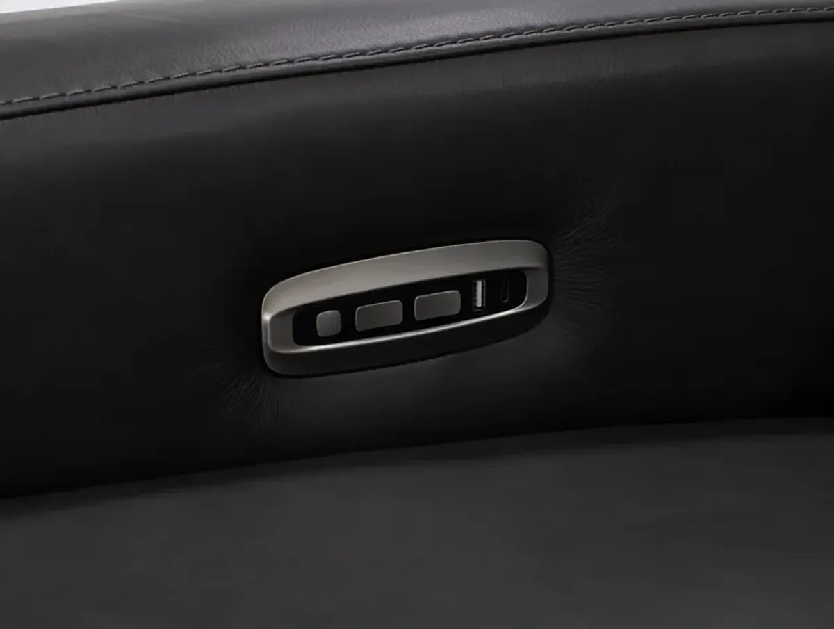 Acadia Leather Power Headrest Zero Gravity Reclining Loveseat in Shitake