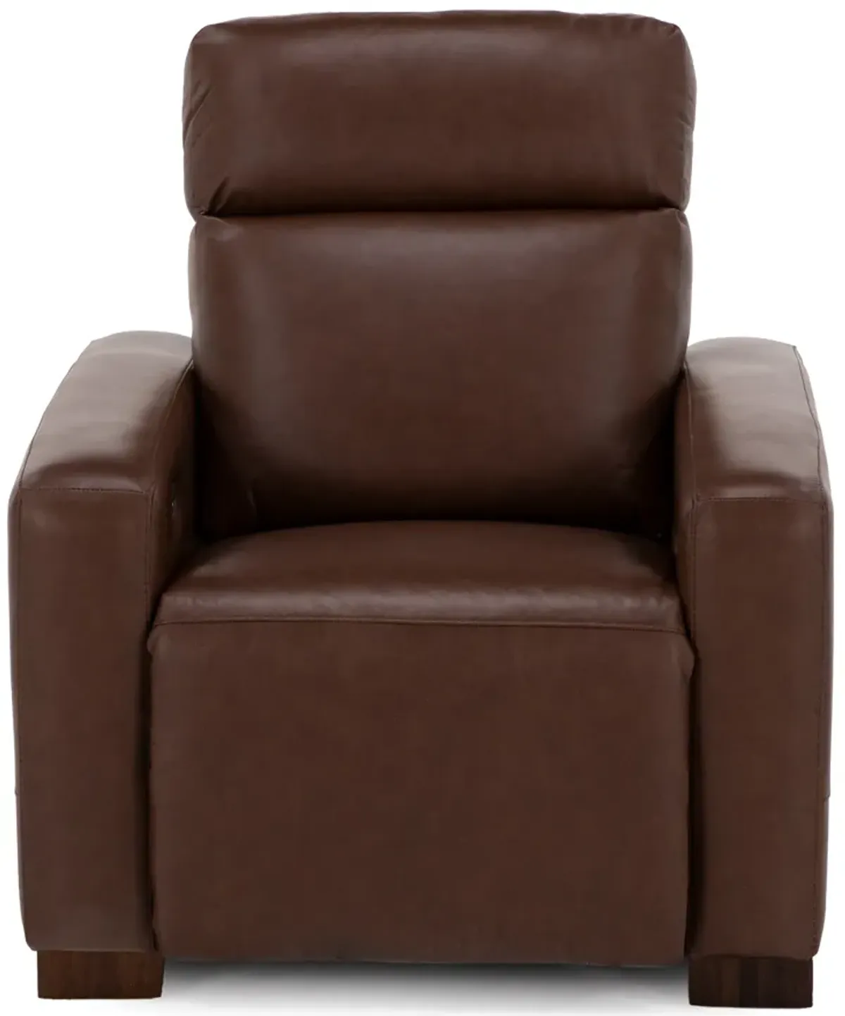 Acadia Leather Power Headrest Zero Gravity Recliner in Chestnut