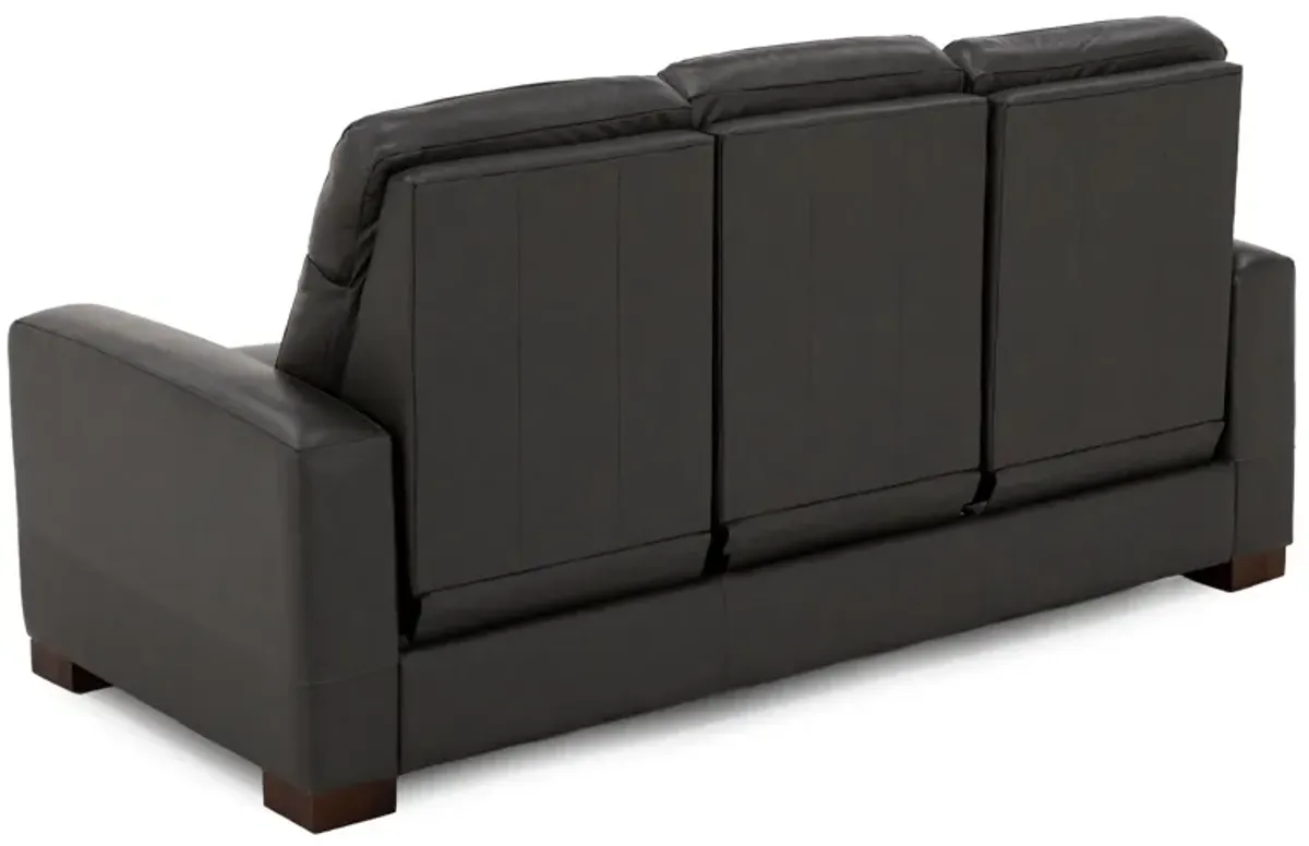 Acadia Leather Power Headrest Zero Gravity Reclining Sofa in Shitake