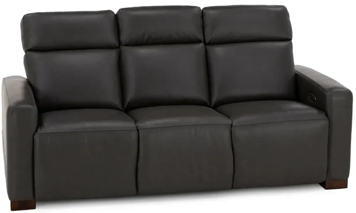 Acadia Leather Power Headrest Zero Gravity Reclining Sofa in Shitake