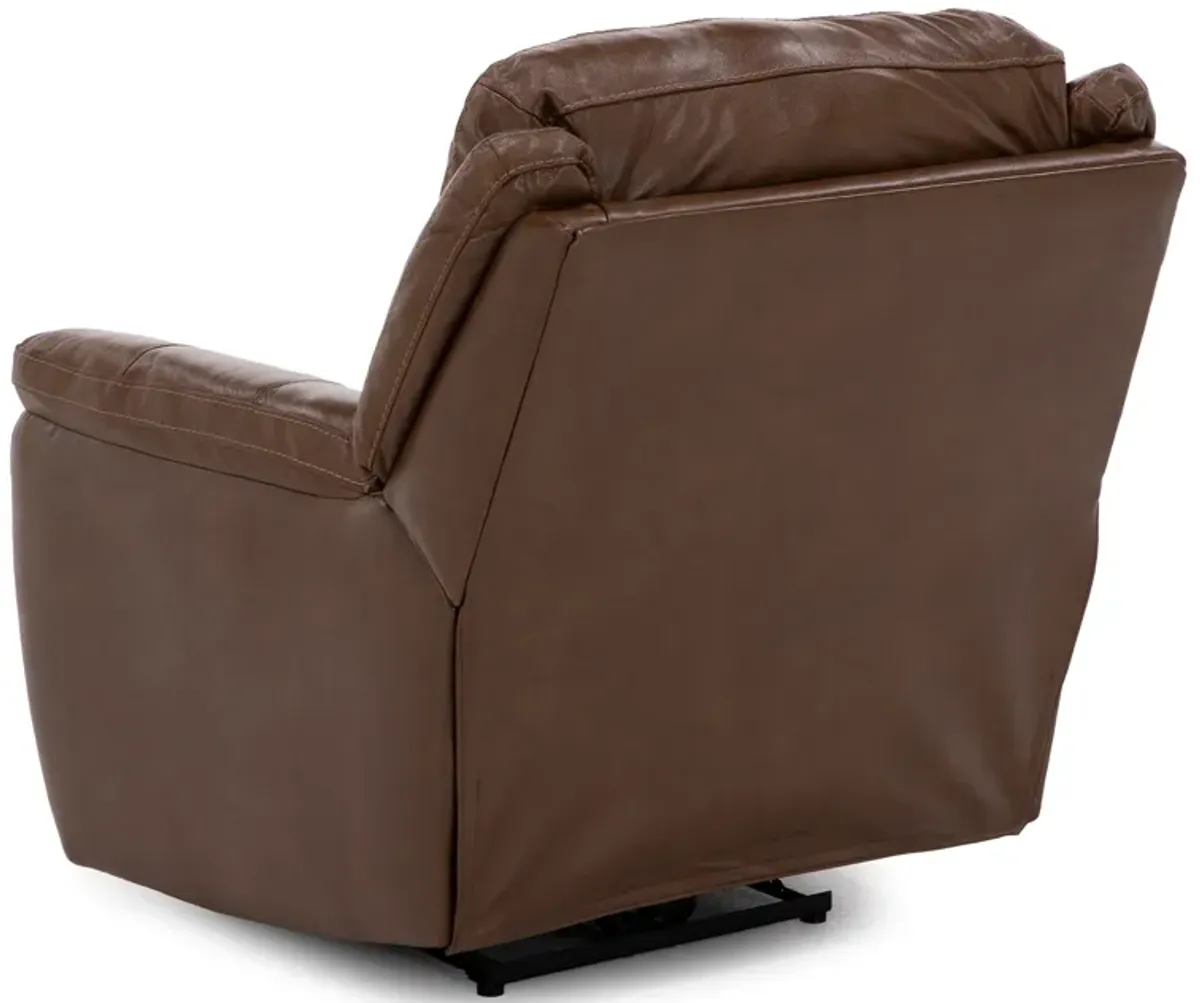 Tyson Leather Fully Loaded Zero Gravity Recliner in Medium Brown