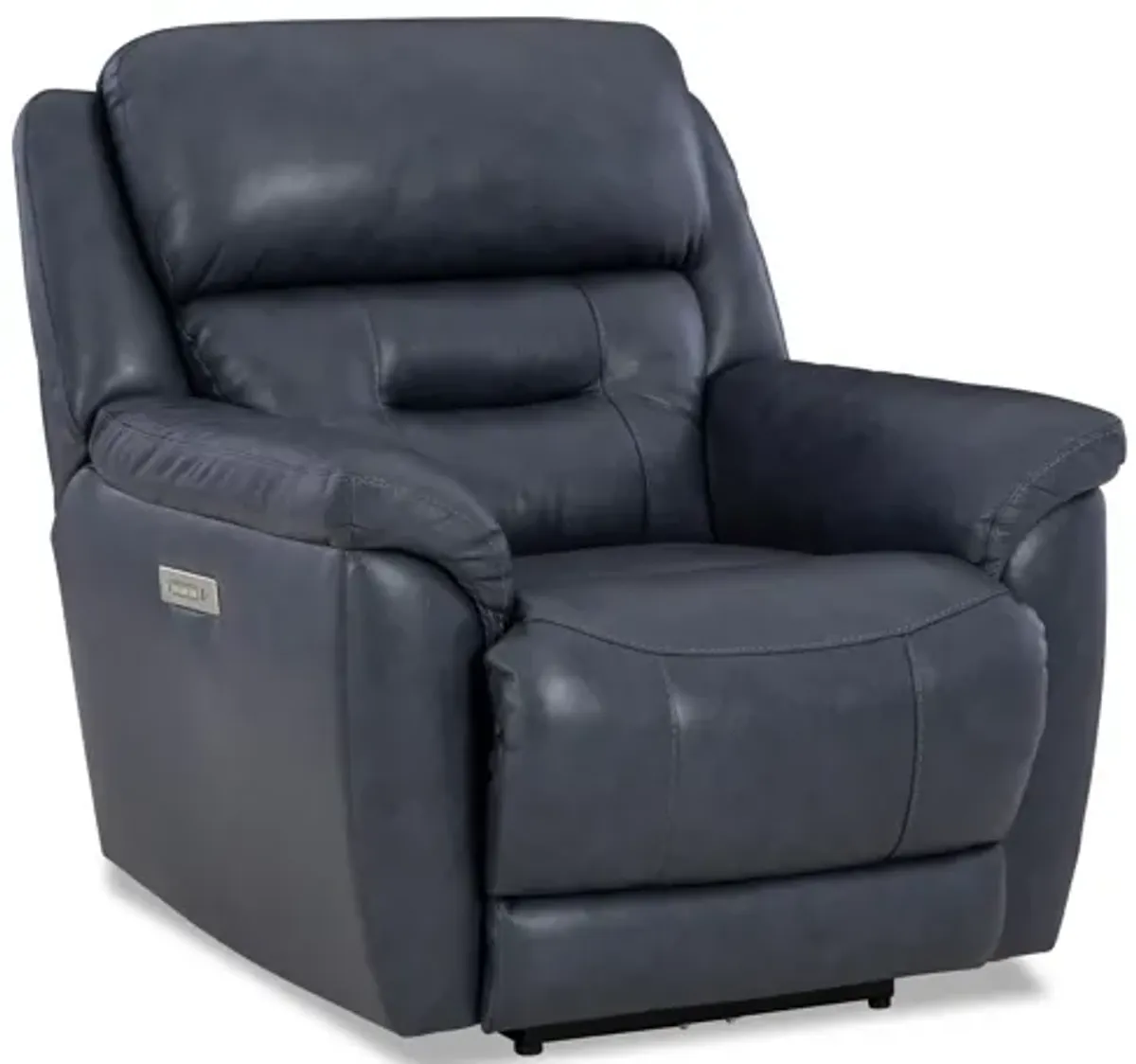 Tyson Leather Fully Loaded Zero Gravity Recliner in Medium Blue