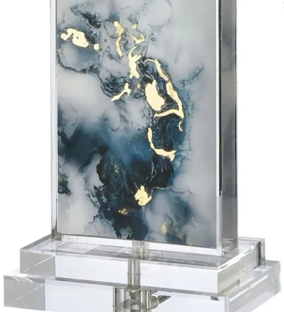 Blue and Gold Acrylic Table Lamp 31"H