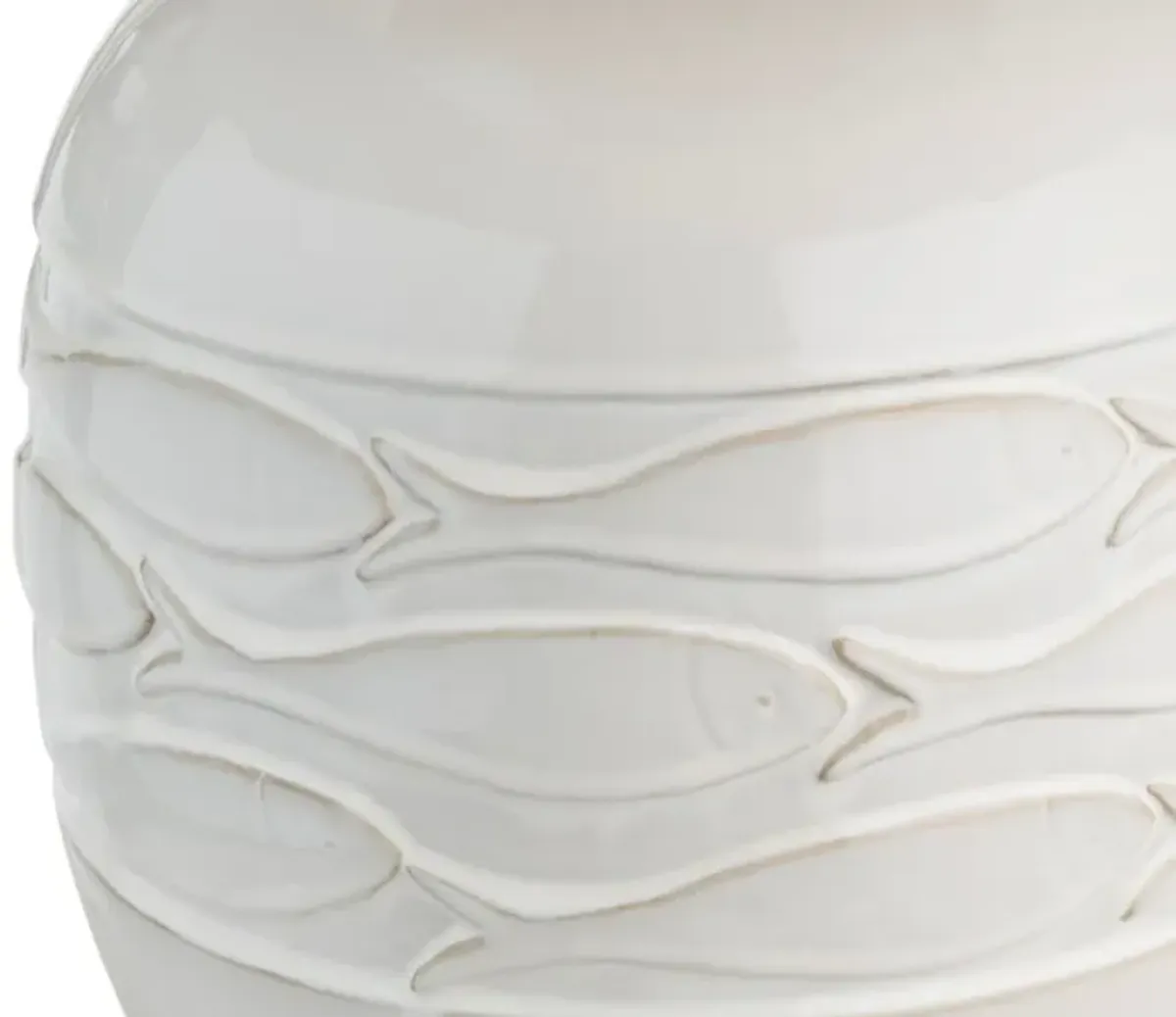 White Ceramic Fish Table Lamp 26.25"H