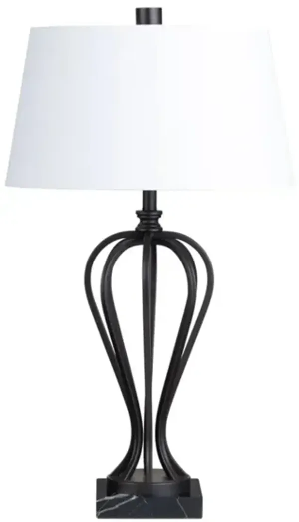 Black Open Metal Table Lamp 34.25"H